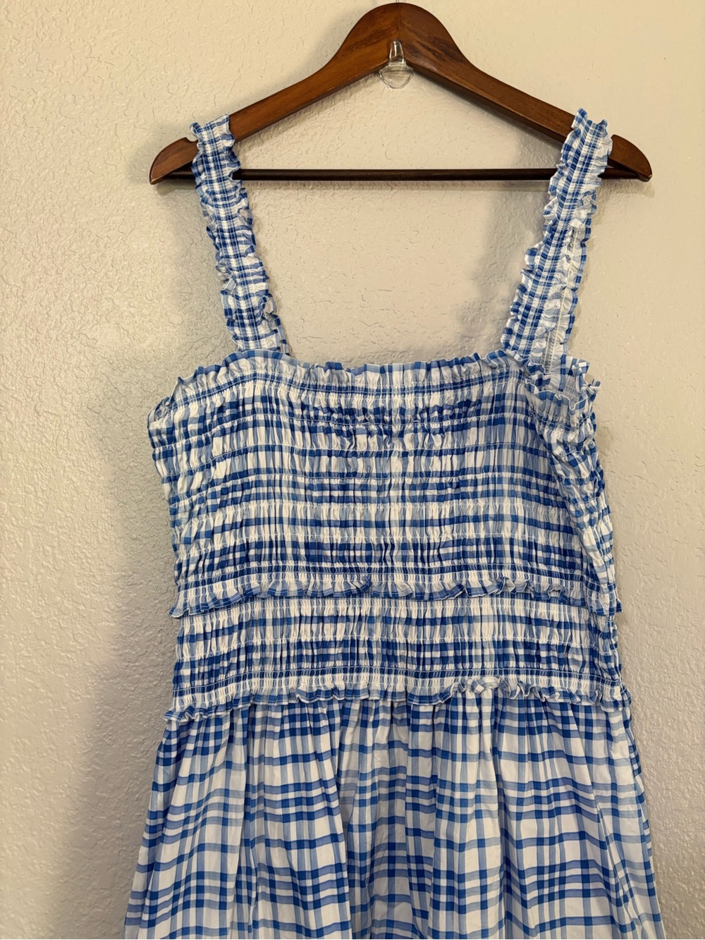 Hill House Plus Size The Azalea Maxi Nap Dress in Blue Watercolor Gingham - Picture 9 of 11